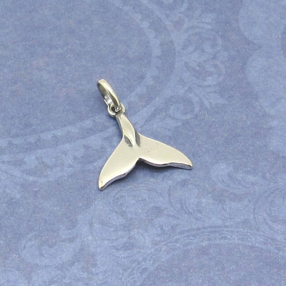Sterling Silver whale tail  pendant.
